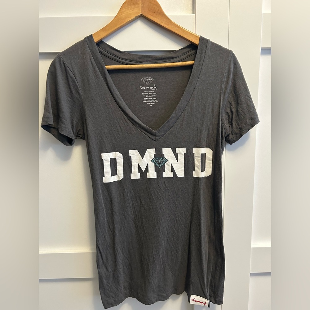 Diamond Supply Co. Charcoal DMND V-Neck Tee